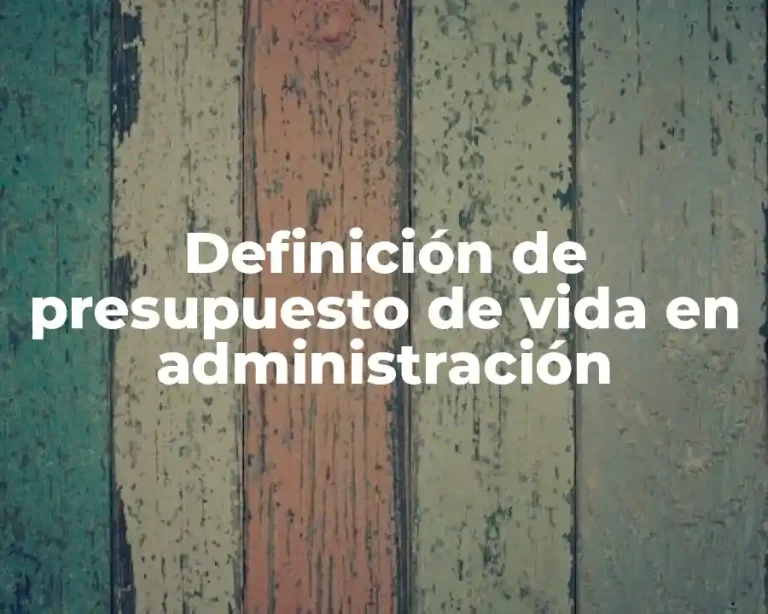 Definición de presupuesto de vida en administración