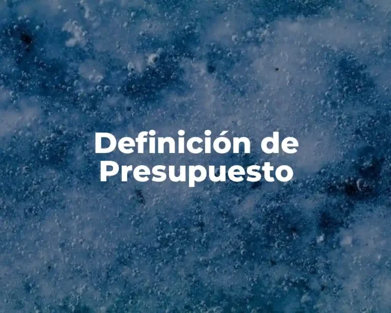 Definición de Presupuesto
