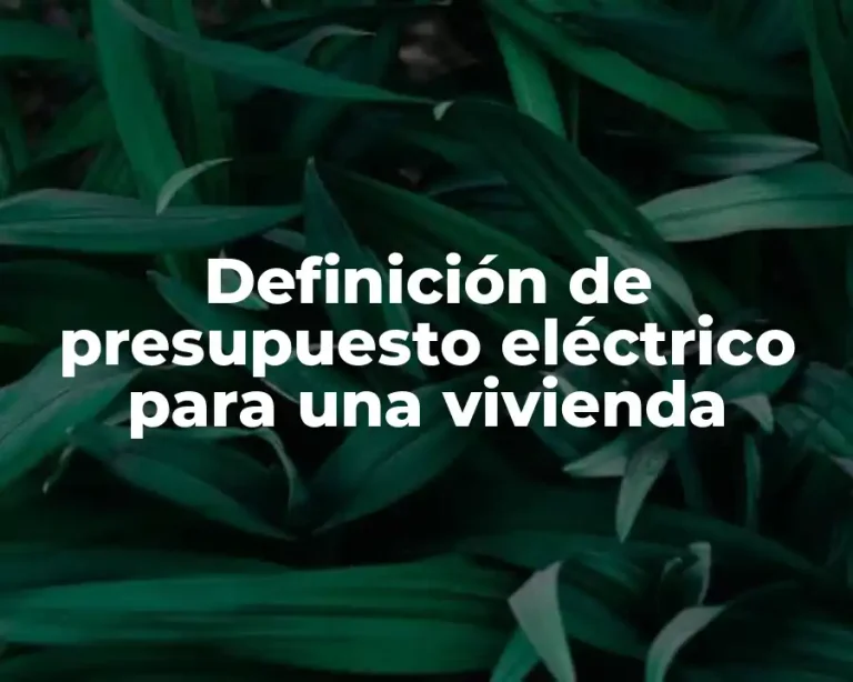 Definición de presupuesto eléctrico para una vivienda