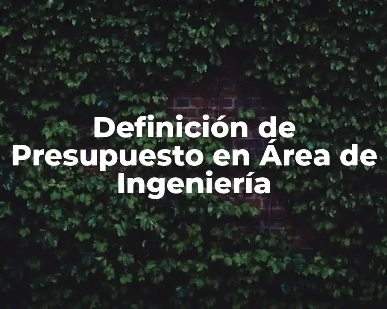 Definición de Presupuesto en Área de Ingeniería