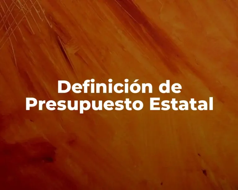 Definición de Presupuesto Estatal