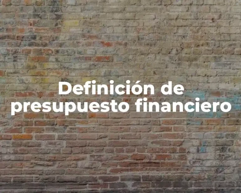 Definición de presupuesto financiero
