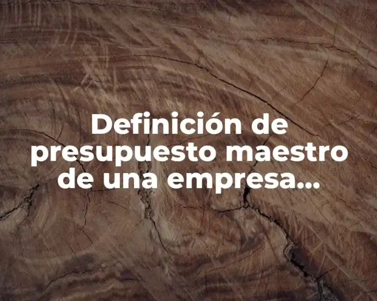 Definición de presupuesto maestro de una empresa comercial