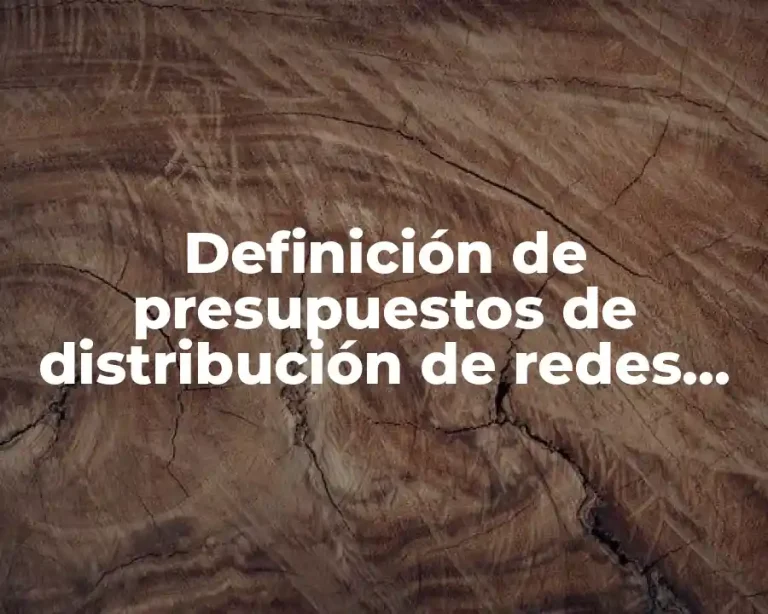 Definición de presupuestos de distribución de redes de logística Excel