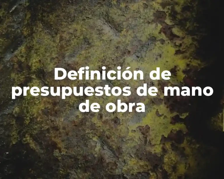 Definición de presupuestos de mano de obra