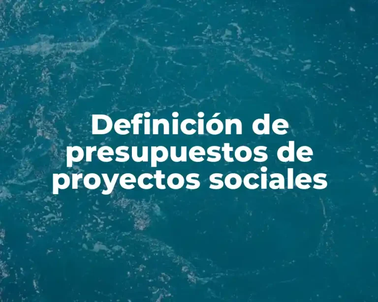 Definición de presupuestos de proyectos sociales