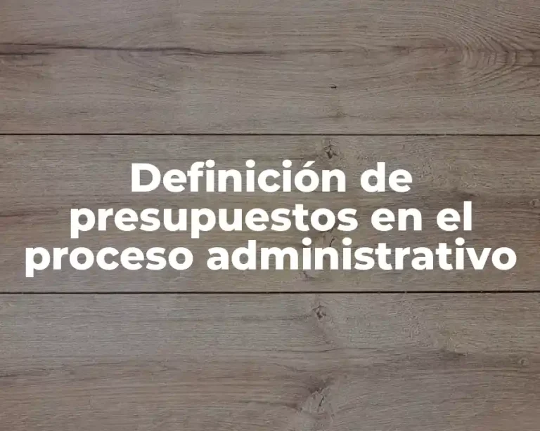 Definición de presupuestos en el proceso administrativo