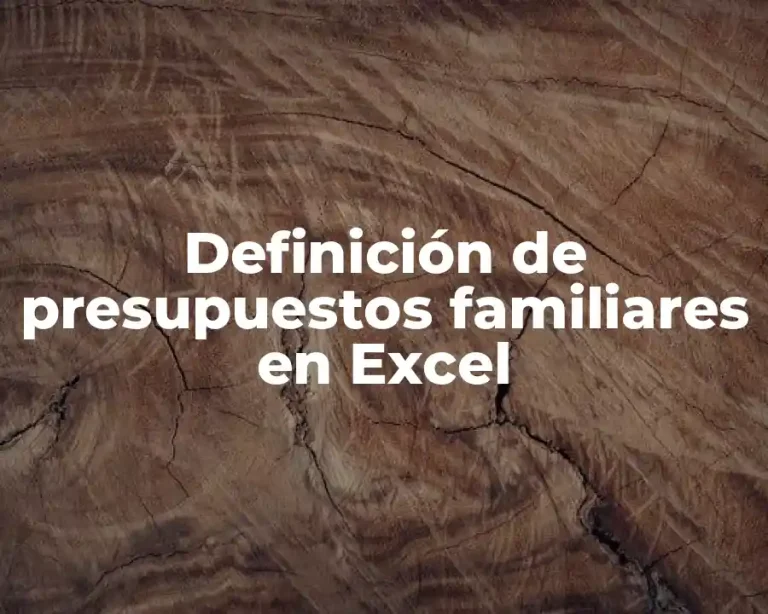 Definición de presupuestos familiares en Excel