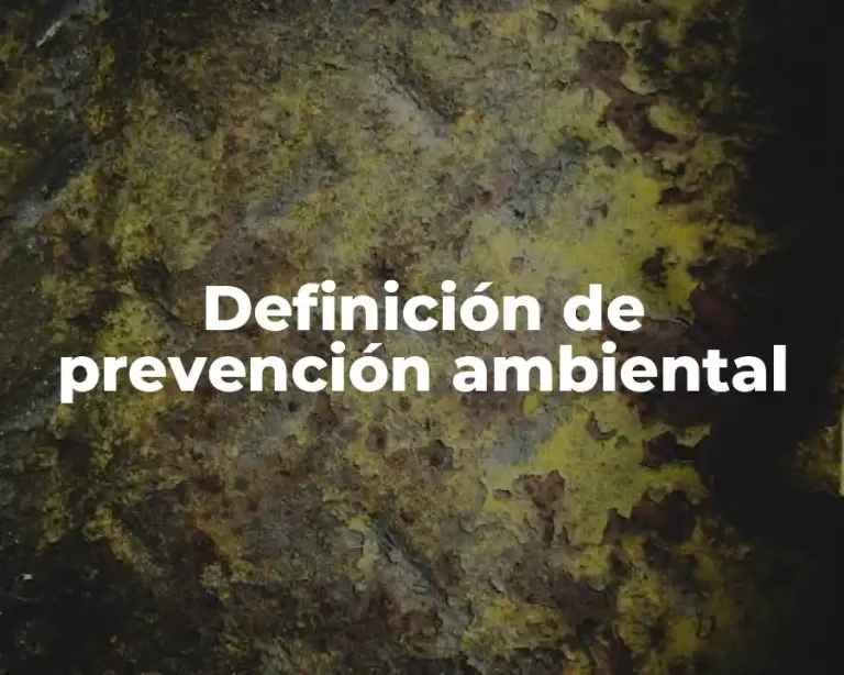Definición de prevención ambiental