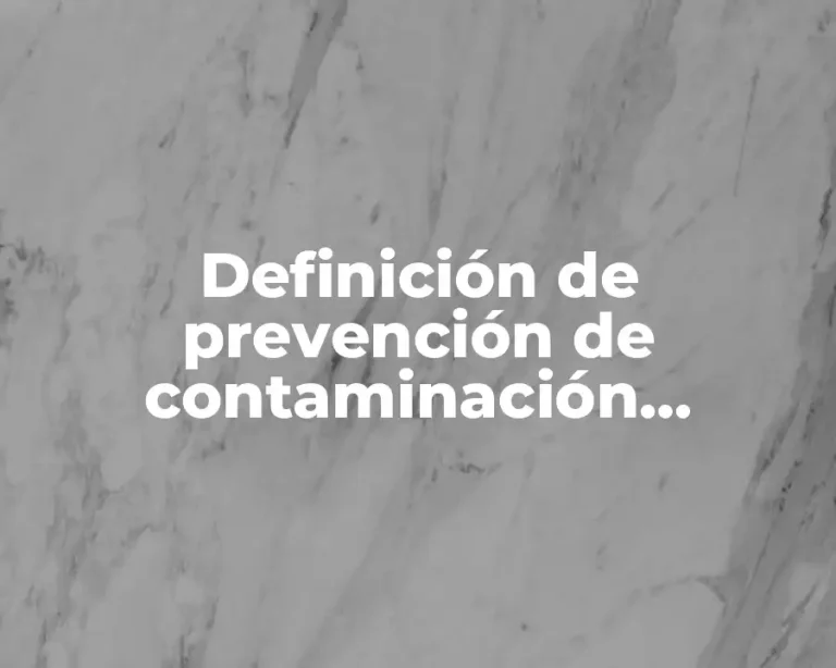 Definición de prevención de contaminación ambiental