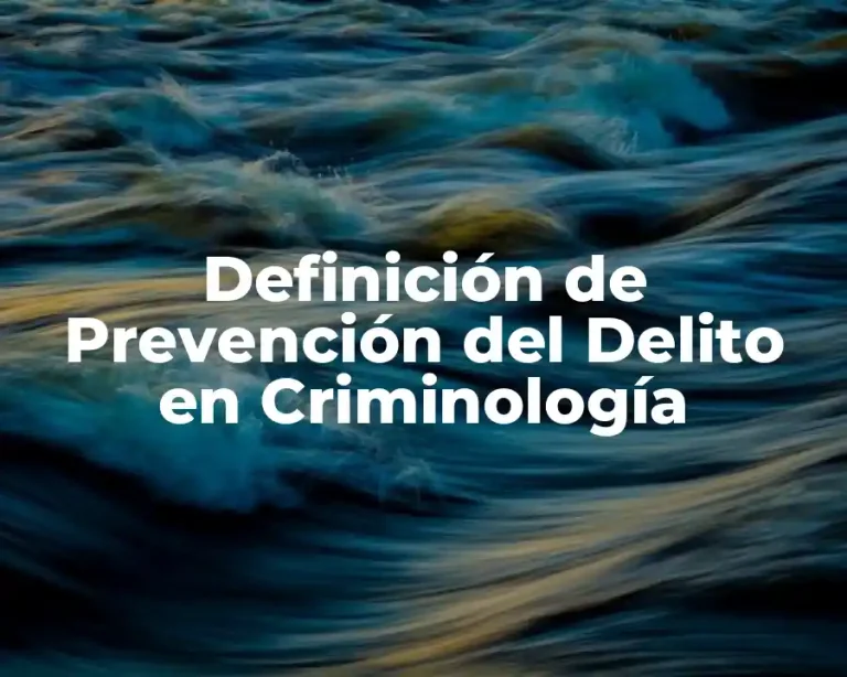 Definición de Prevención del Delito en Criminología