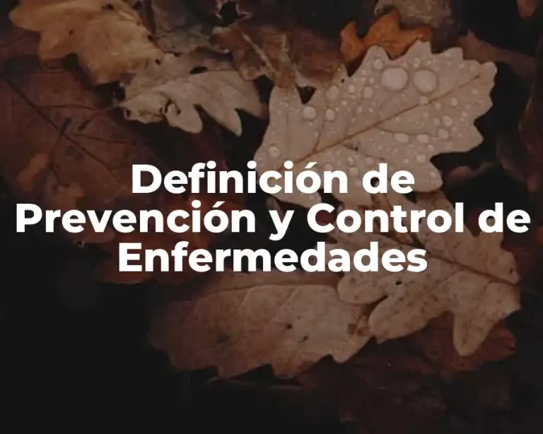 Definición de Prevención y Control de Enfermedades