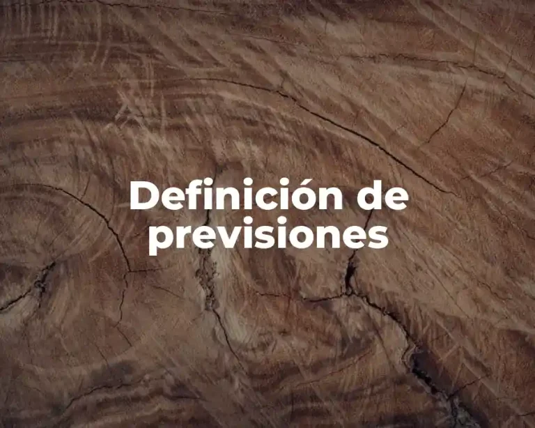 Definición de previsiones