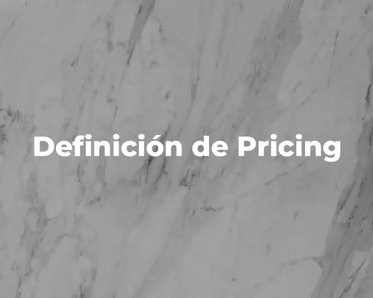 Definición de Pricing