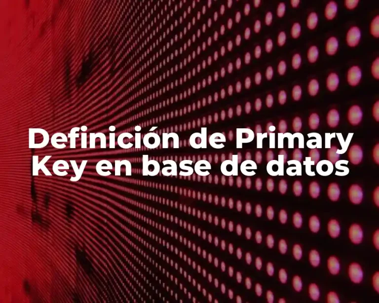Definición de Primary Key en base de datos