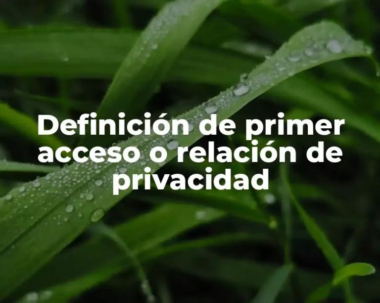 Definición de primer acceso o relación de privacidad
