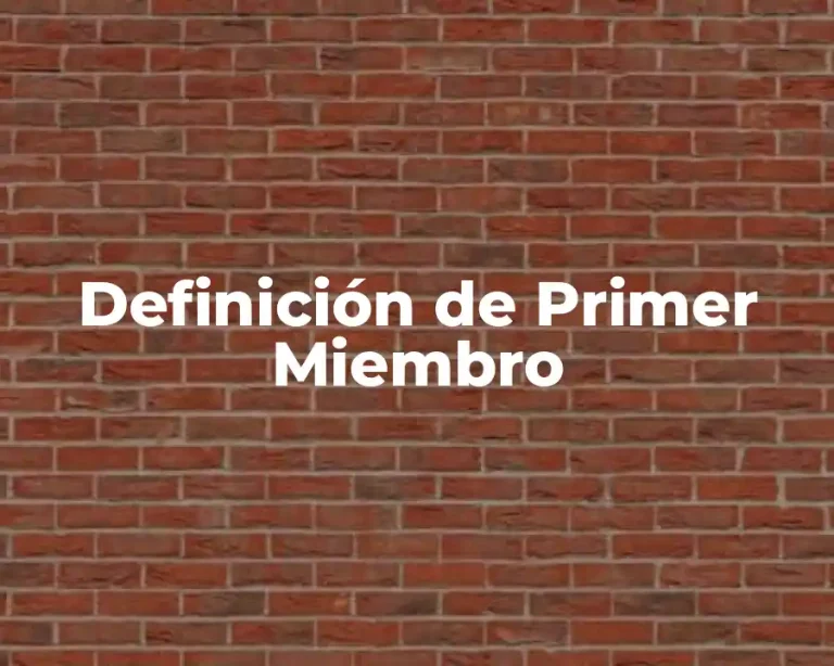 Definición de Primer Miembro