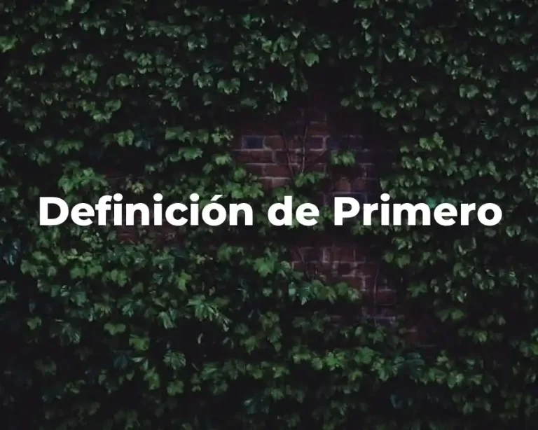 Definición de Primero