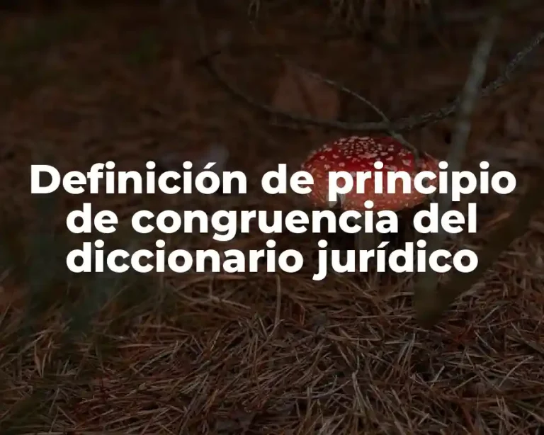 Definición de principio de congruencia del diccionario jurídico