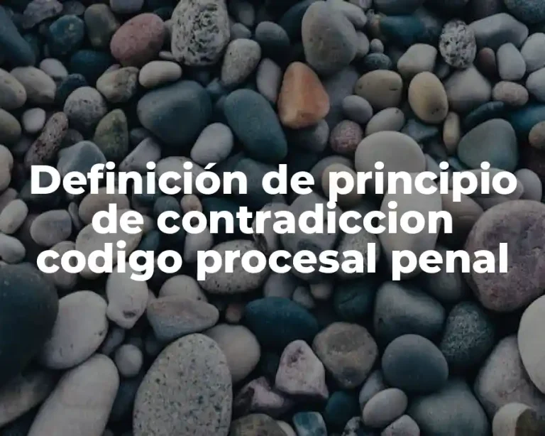 Definición de principio de contradiccion codigo procesal penal