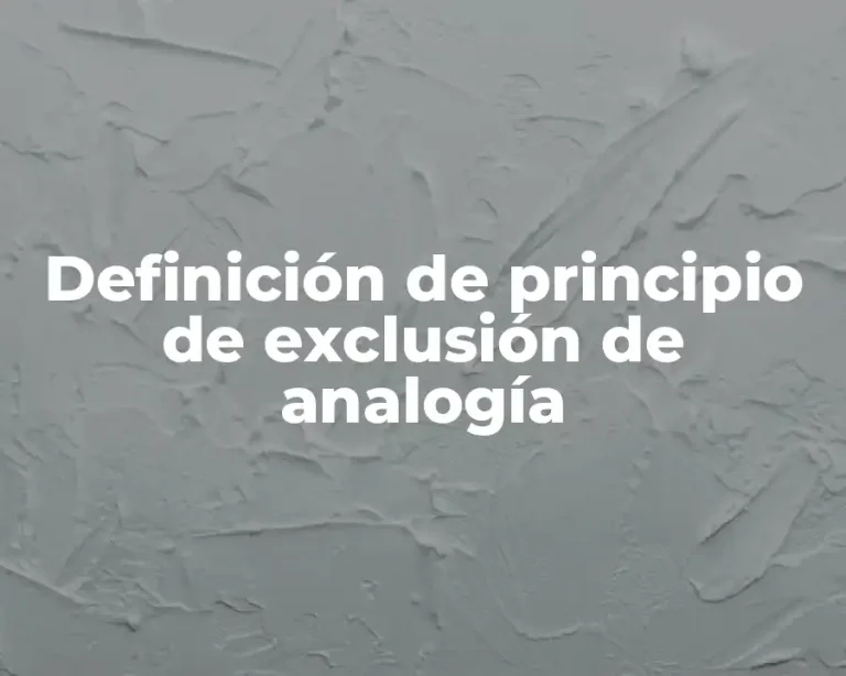 Definición de principio de exclusión de analogía