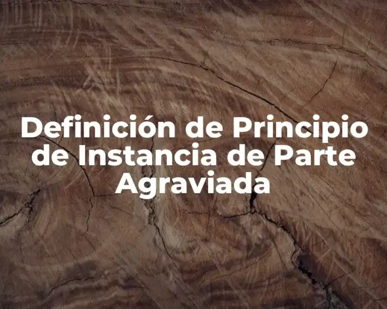 Definición de Principio de Instancia de Parte Agraviada