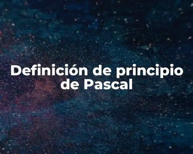 Definición de principio de Pascal
