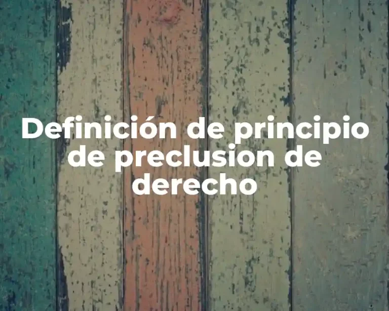 Definición de principio de preclusion de derecho