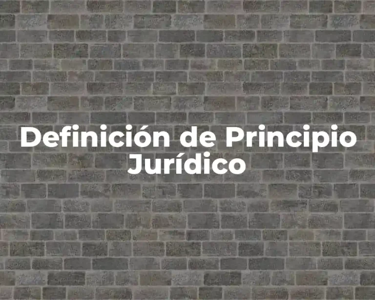Definición de Principio Jurídico