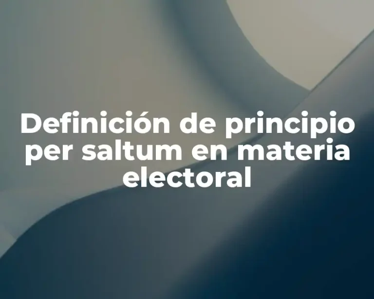 Definición de principio per saltum en materia electoral