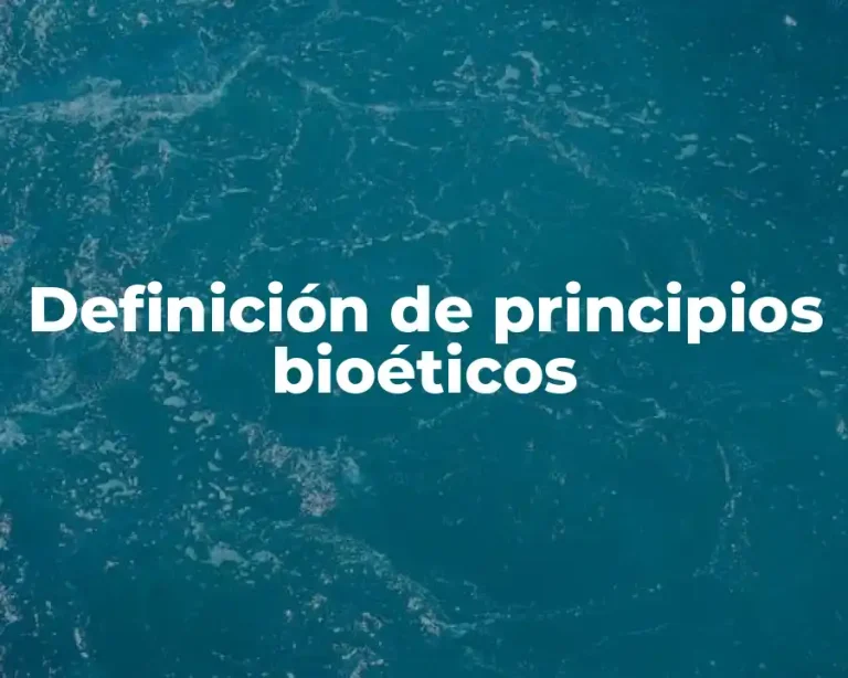 Definición de principios bioéticos