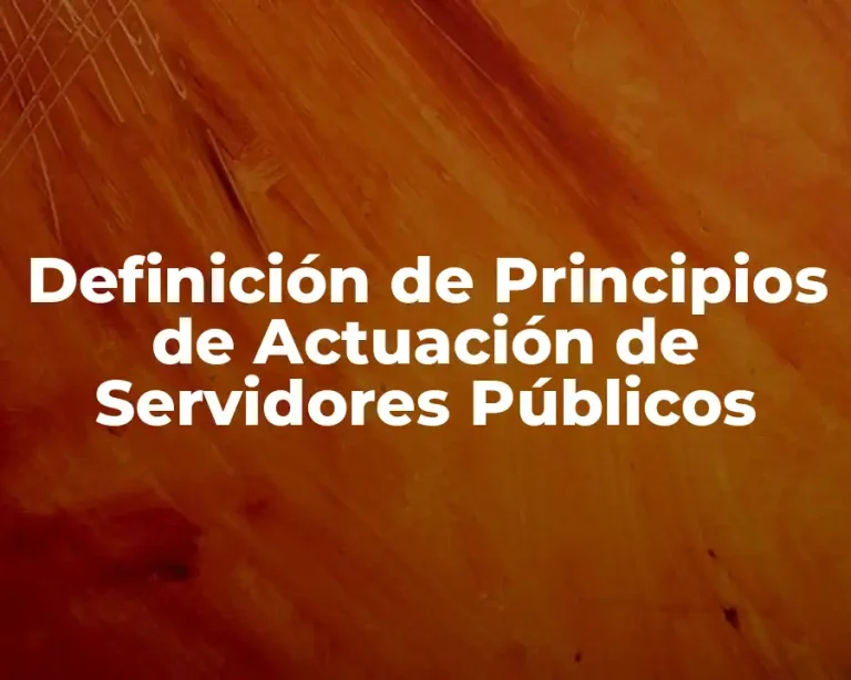 Definición de Principios de Actuación de Servidores Públicos