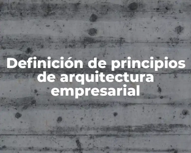 Definición de principios de arquitectura empresarial