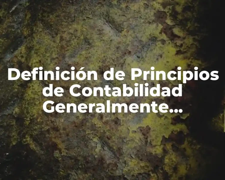 Definición de Principios de Contabilidad Generalmente Aceptados