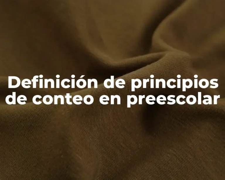 Definición de principios de conteo en preescolar