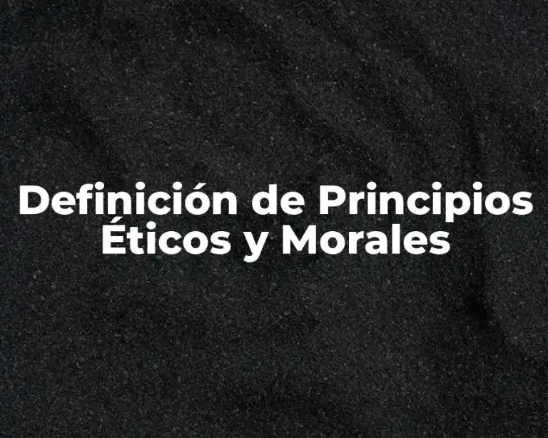 Definición de Principios Éticos y Morales