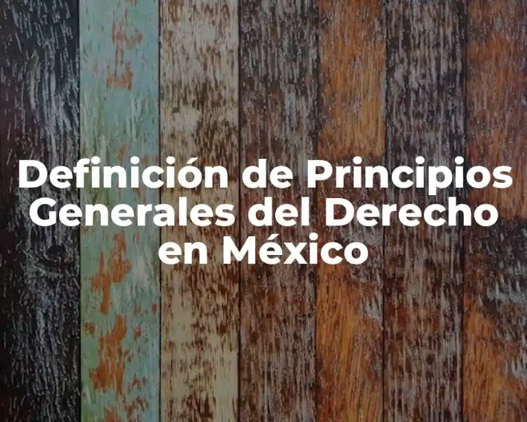 Definición de Principios Generales del Derecho en México