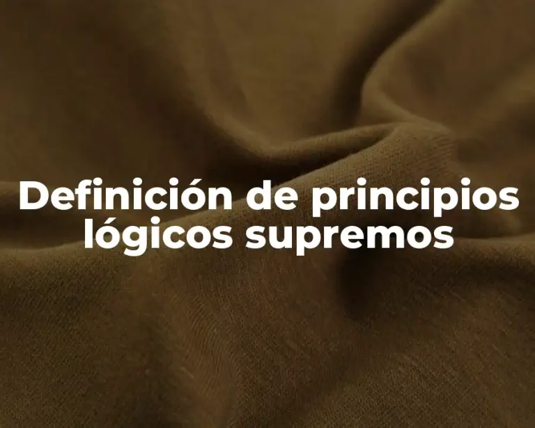 Definición de principios lógicos supremos