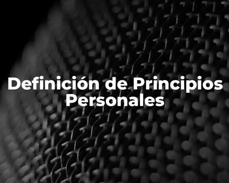 Definición de Principios Personales