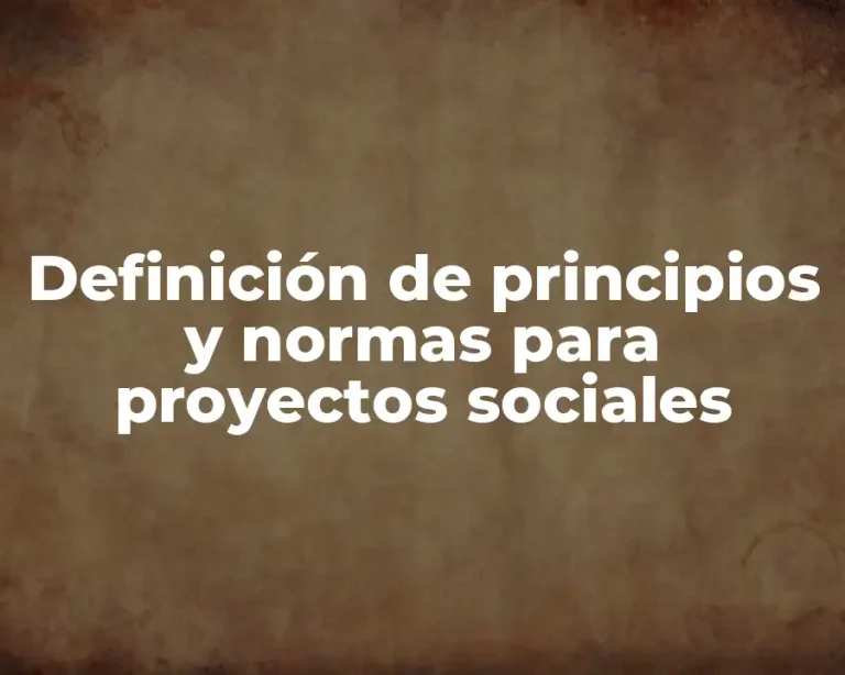 Definición de principios y normas para proyectos sociales