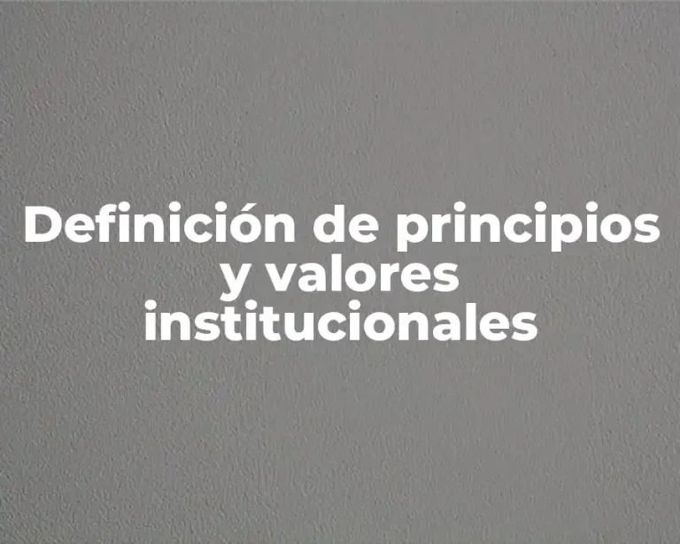Definición de principios y valores institucionales