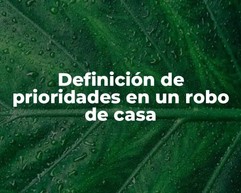 Definición de prioridades en un robo de casa