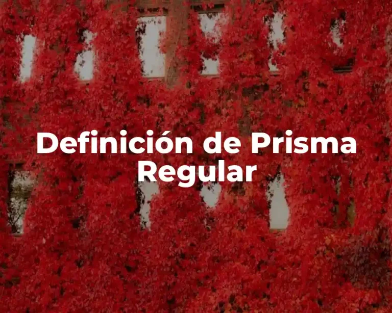 Definición de Prisma Regular