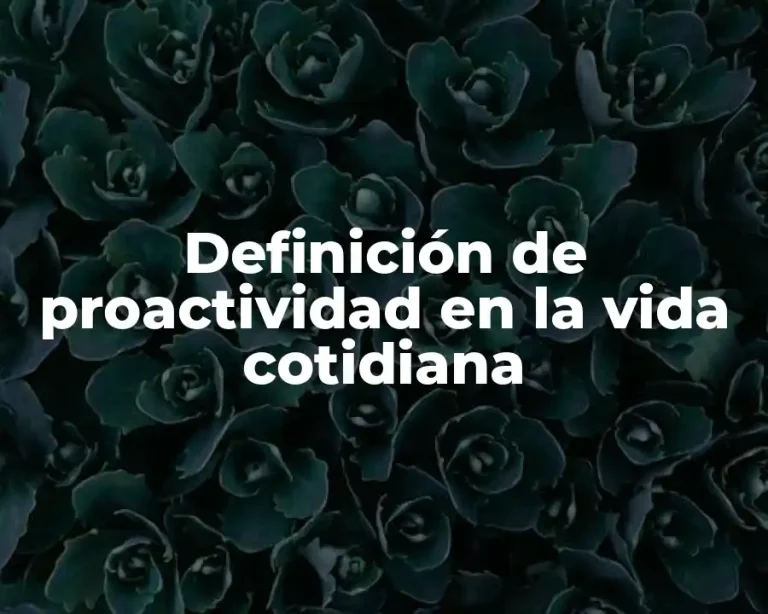 Definición de proactividad en la vida cotidiana