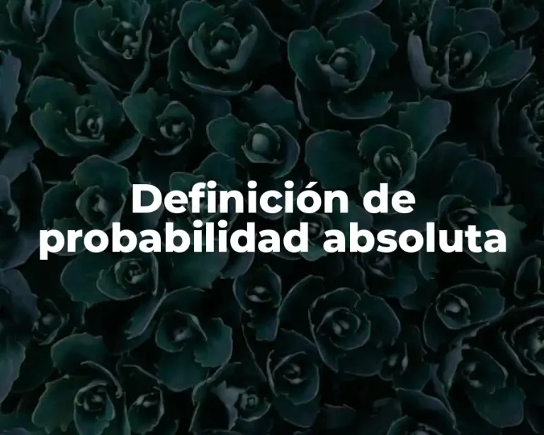 Definición de probabilidad absoluta