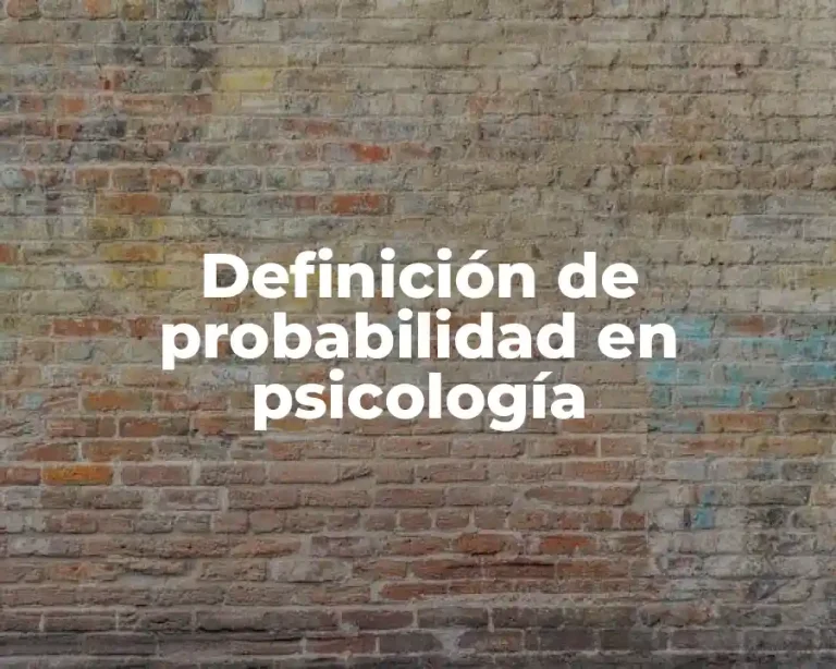 Definición de probabilidad en psicología