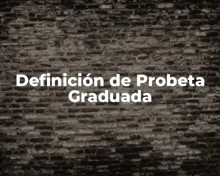 Definición de Probeta Graduada