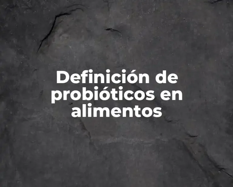 Definición de probióticos en alimentos