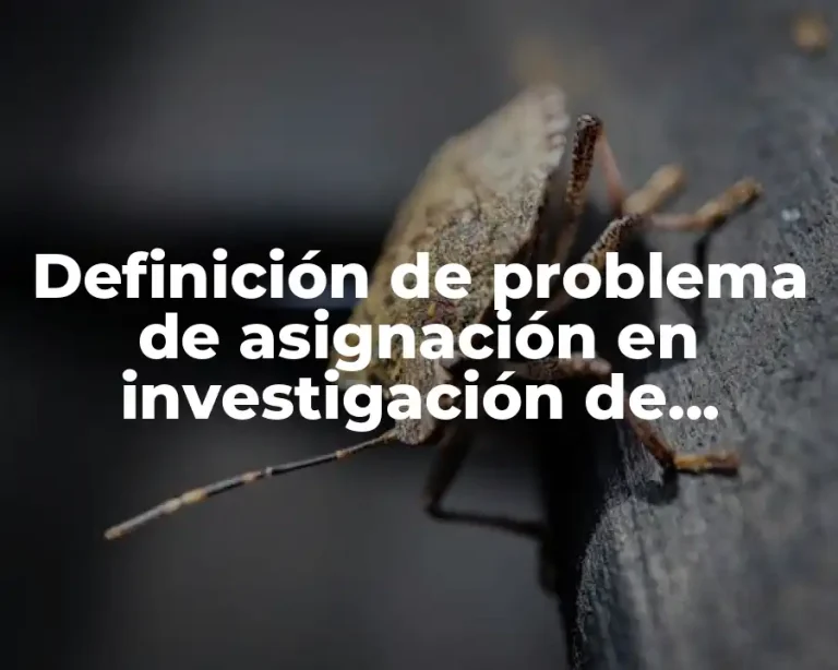Definición de problema de asignación en investigación de operaciones