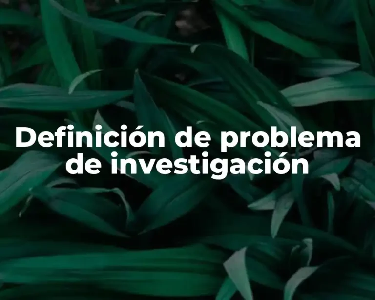 Definición de problema de investigación